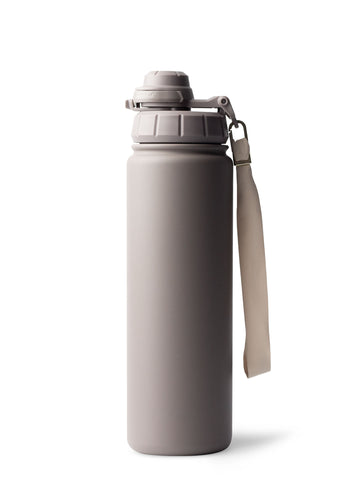 THERMOSFLASCHE MIT STROHHALM in Taupe Grey