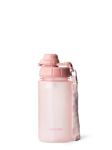 TRINKFLASCHE MIT STROHHALM in Flamingo Pink